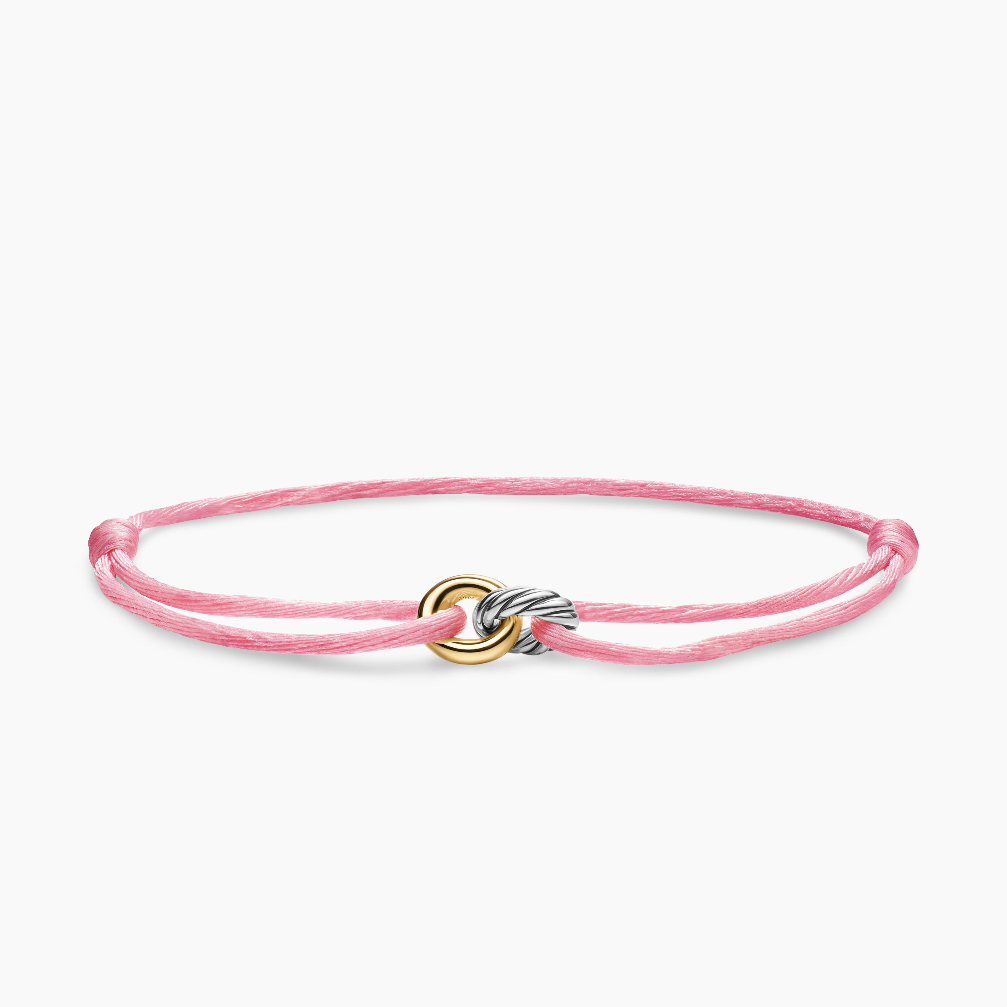 Womens Sculpted Cable Linked Cord Bracelet with Sterling Silver and 14K Yellow Gold, 8.7mm