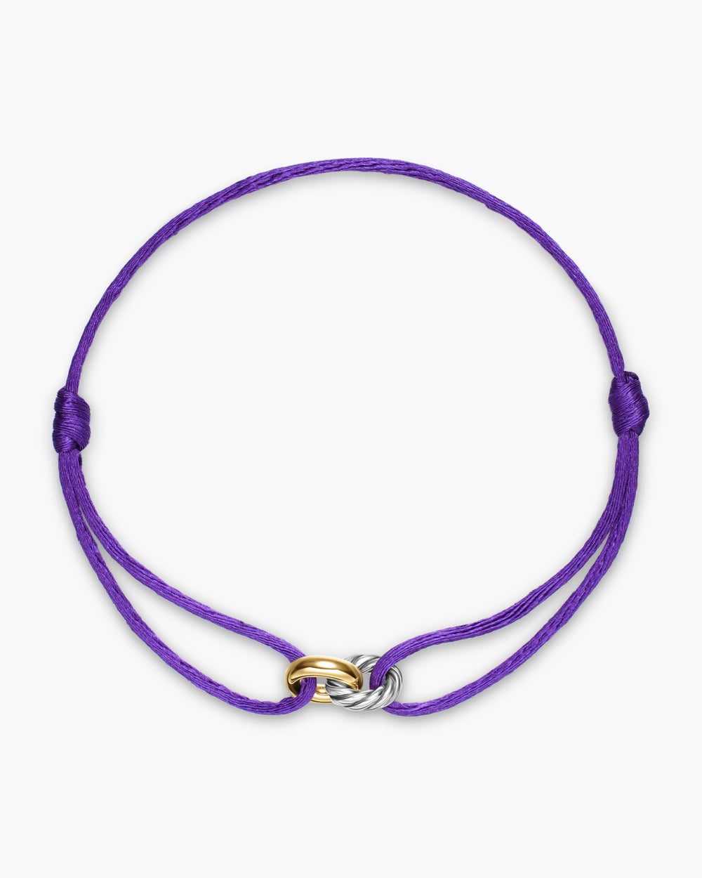 Womens Sculpted Cable Linked Cord Bracelet with Sterling Silver and 14K Yellow Gold, 8.7mm