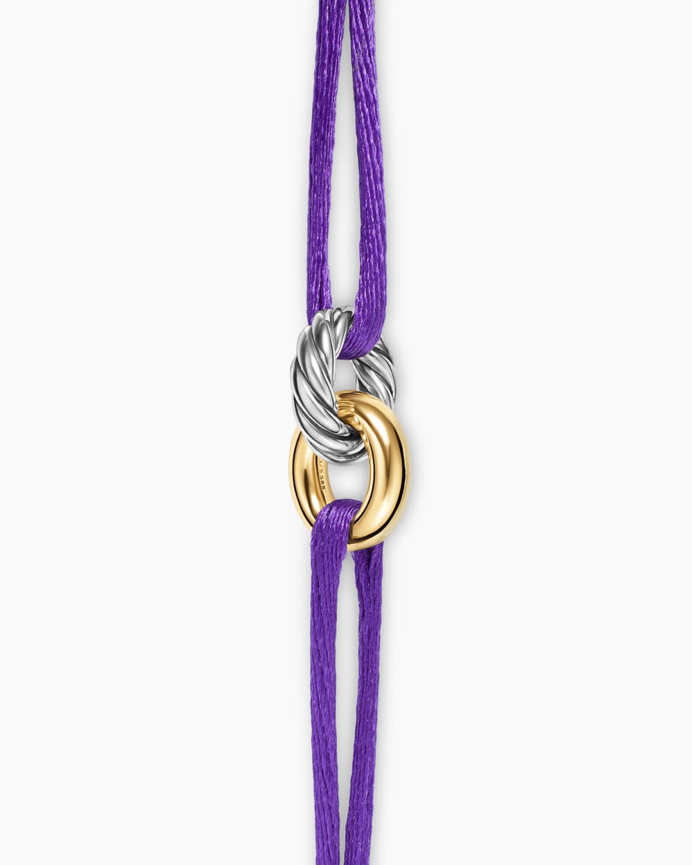 Womens Sculpted Cable Linked Cord Bracelet with Sterling Silver and 14K Yellow Gold, 8.7mm
