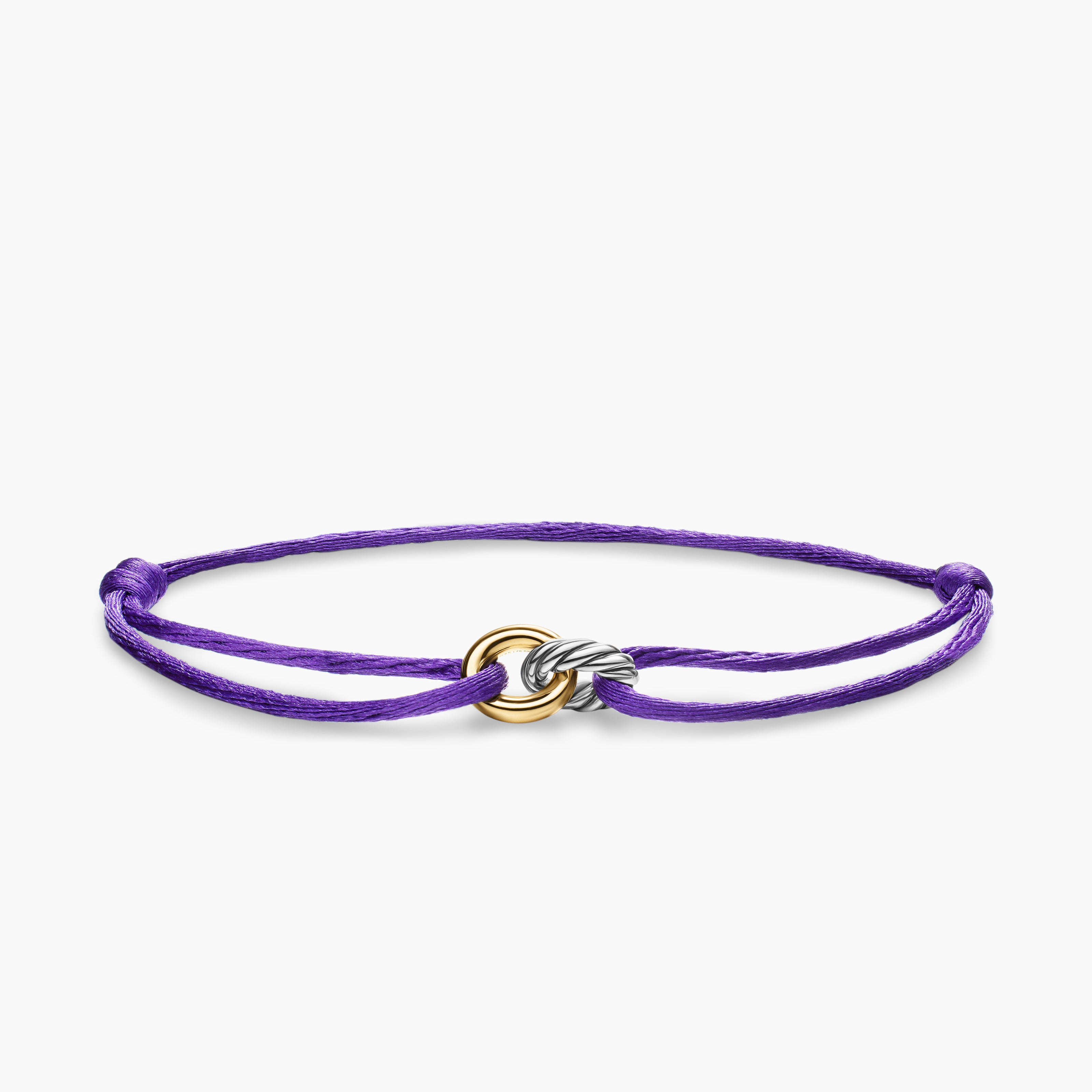 Womens Sculpted Cable Linked Cord Bracelet with Sterling Silver and 14K Yellow Gold, 8.7mm
