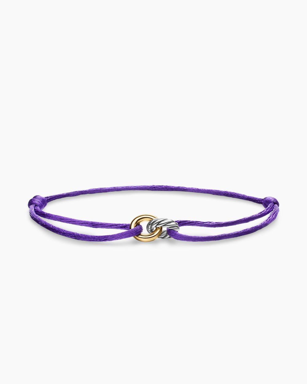 Womens Sculpted Cable Linked Cord Bracelet with Sterling Silver and 14K Yellow Gold, 8.7mm