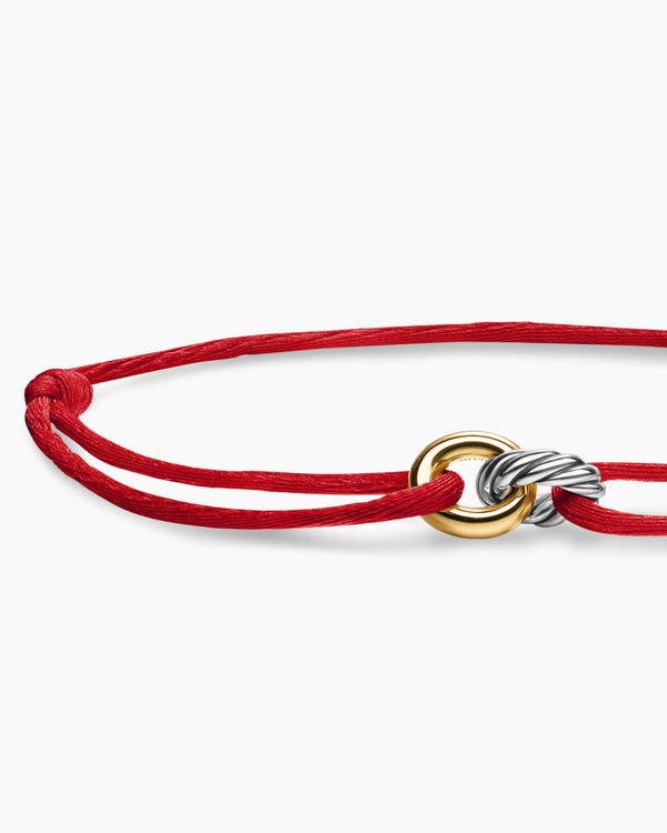 Sculpted Cable Linked Cord Bracelet with Sterling Silver and 14K Yellow Gold, 8.7mm