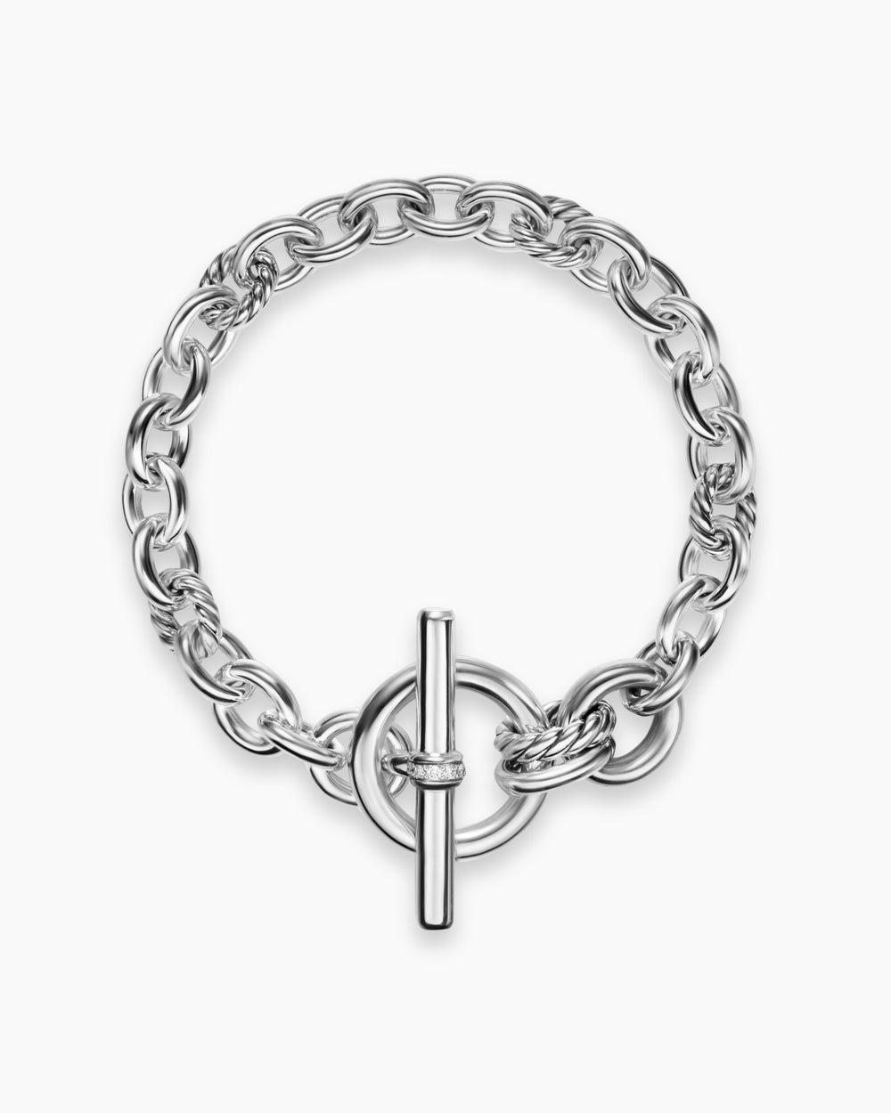 Bracelet chaîne à fermoir en T DY Mercer en argent sterling avec diamants, 8 mm femmes
