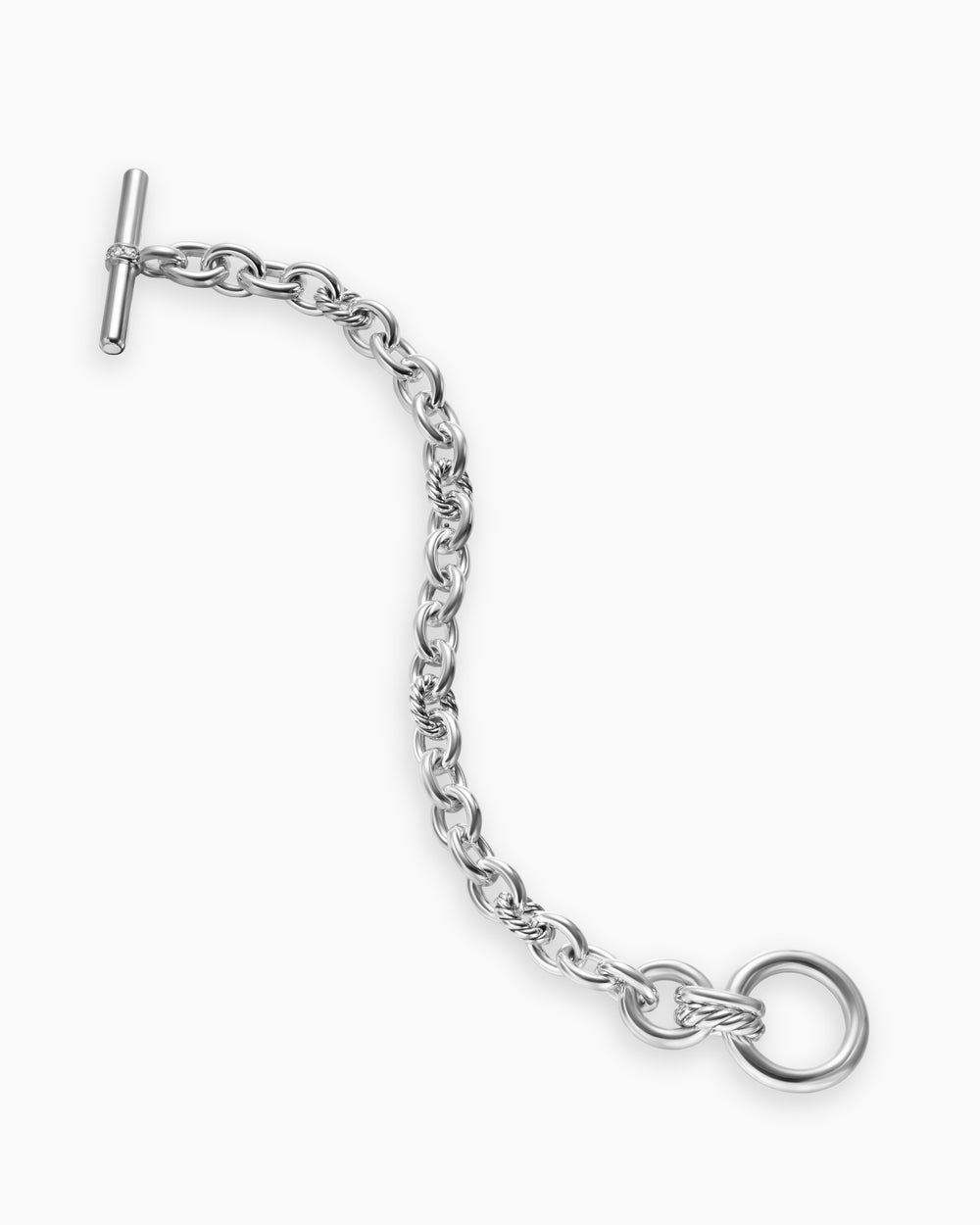Bracelet chaîne à fermoir en T DY Mercer en argent sterling avec diamants, 8 mm femmes
