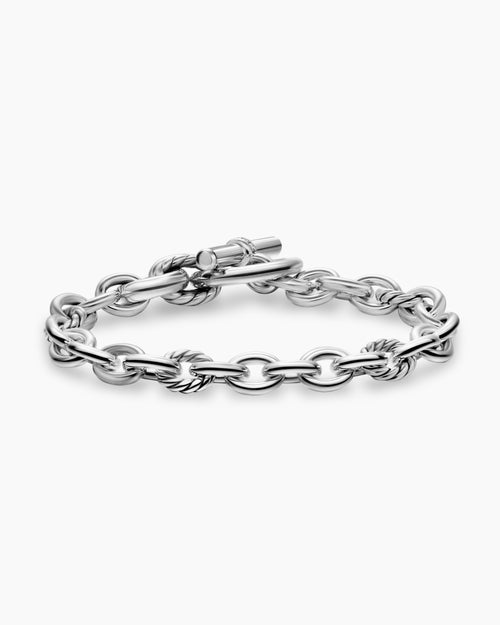Womens DY Mercer® Toggle Chain Bracelet in Sterling Silver with Diamonds, 8mm
