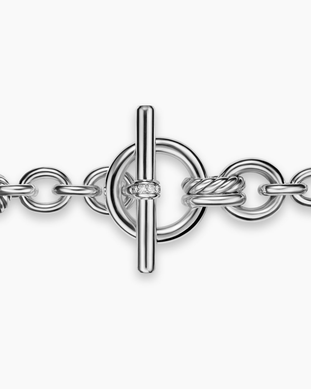 Bracelet chaîne à fermoir en T DY Mercer en argent sterling avec diamants, 8 mm femmes