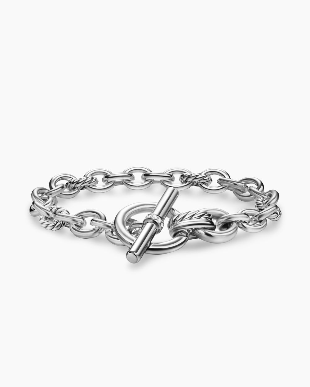 Bracelet chaîne à fermoir en T DY Mercer en argent sterling avec diamants, 8 mm femmes