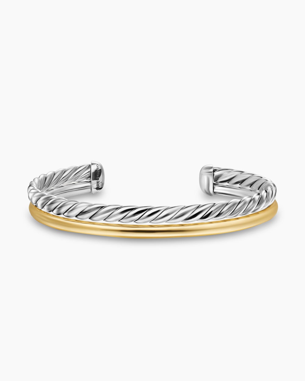 Bracelet-manchette à deux rangs DY Mercer en argent sterling avec or jaune 18 carats, 8 mm femmes