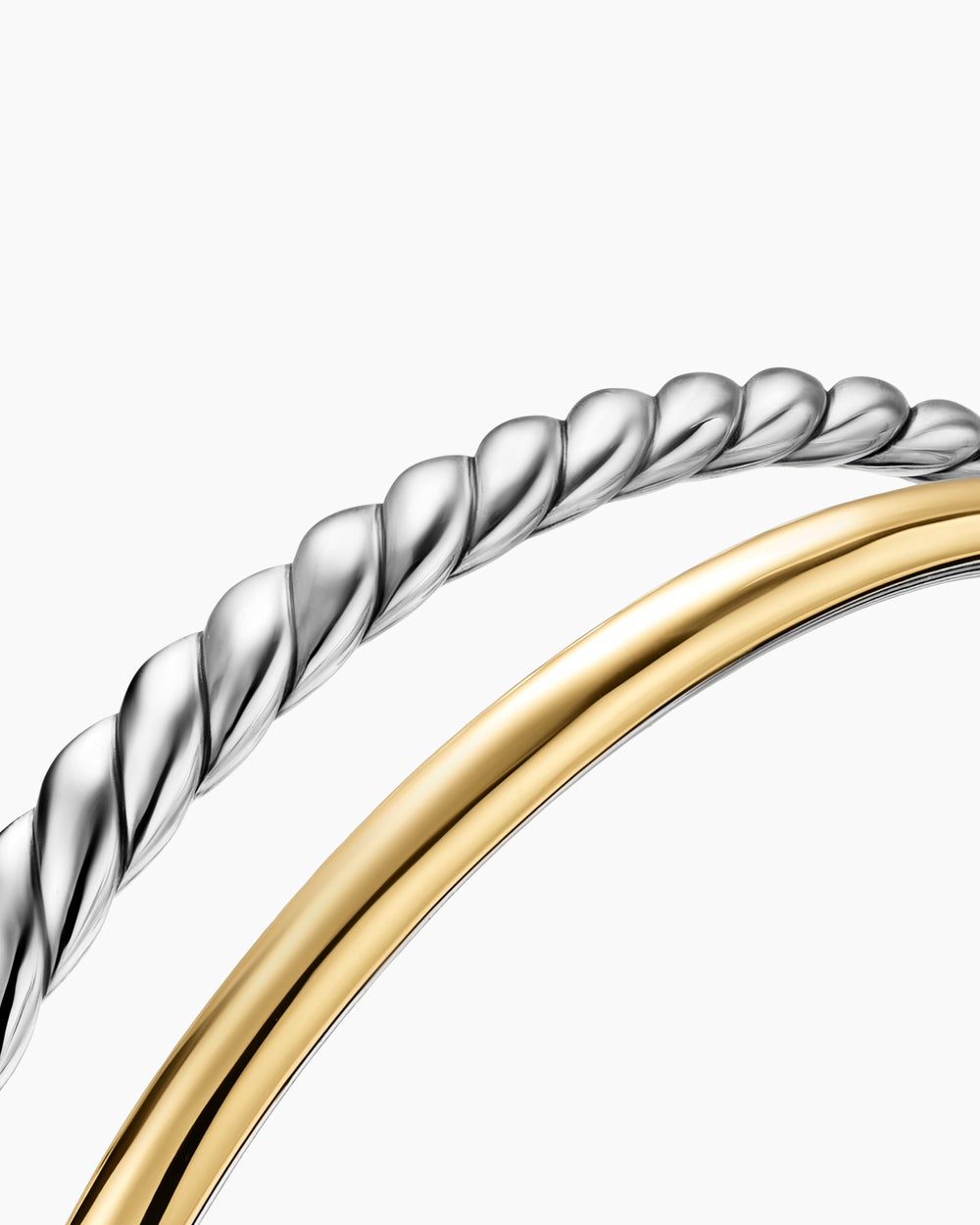 Bracelet-manchette à deux rangs DY Mercer en argent sterling avec or jaune 18 carats, 8 mm femmes