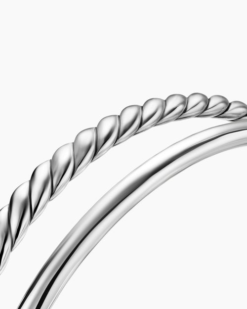 Womens DY Mercer Two Row Cuff Bracelet in Sterling Silver, 8mm