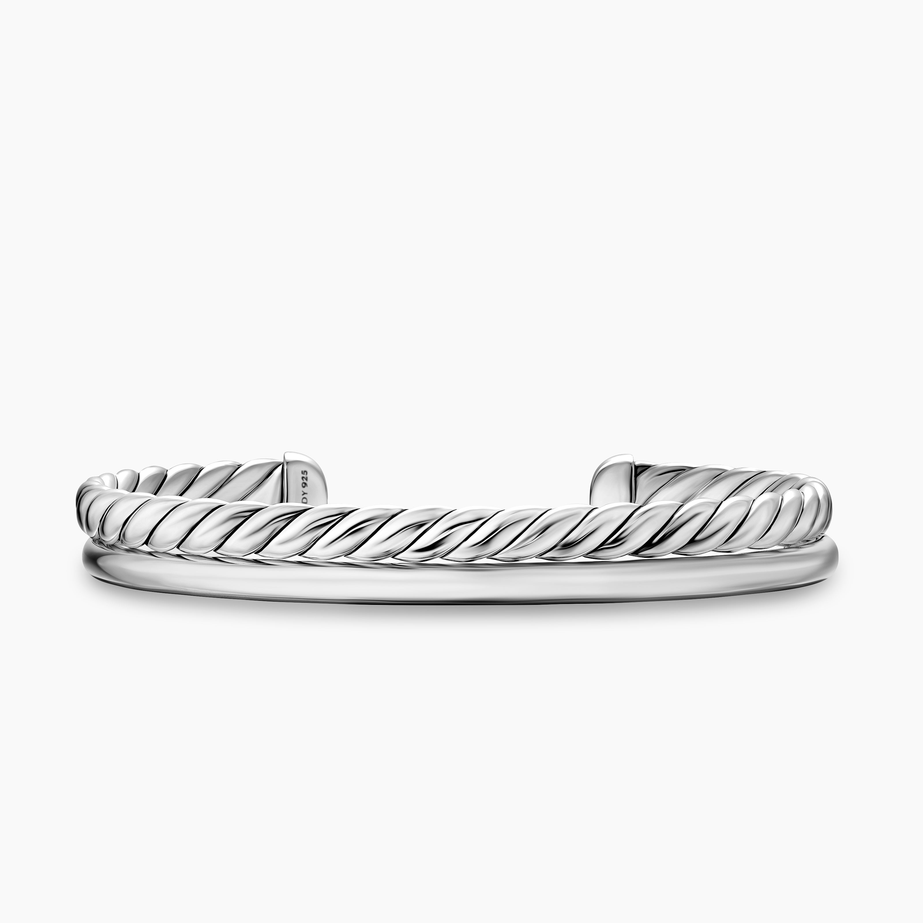 Womens DY Mercer Two Row Cuff Bracelet in Sterling Silver, 8mm