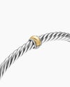 Cable Flex Station Bracelet in Sterling Silver with 14K Yellow Gold, 4mm Cable Flex Station Bracelet in Sterling Silver with 14K Yellow Gold, 4mm
