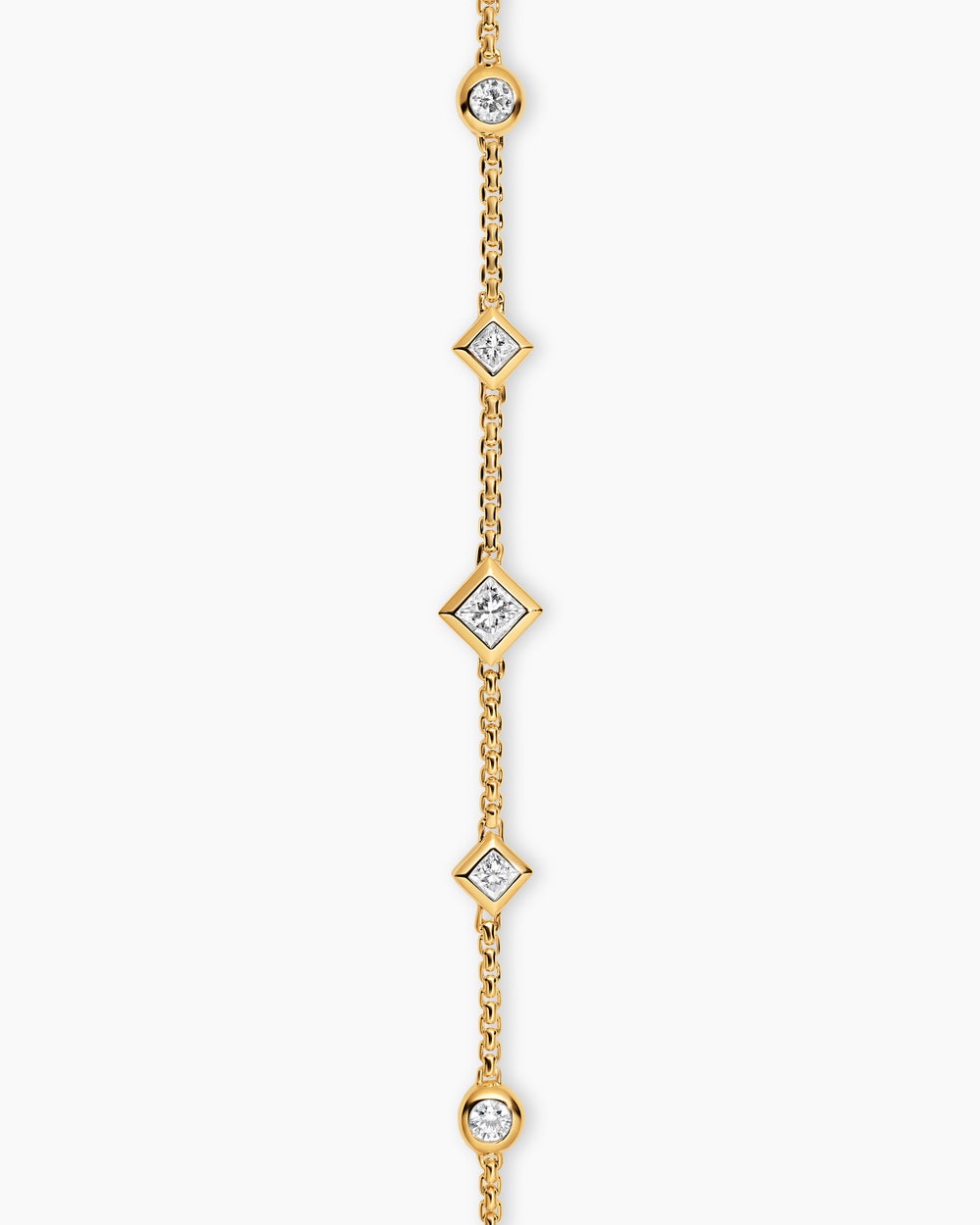 Bracelet-chaînette à motif intercalé Petite Modern Renaissance® en or jaune 18 carats avec diamants, 7,5 mm femmes
