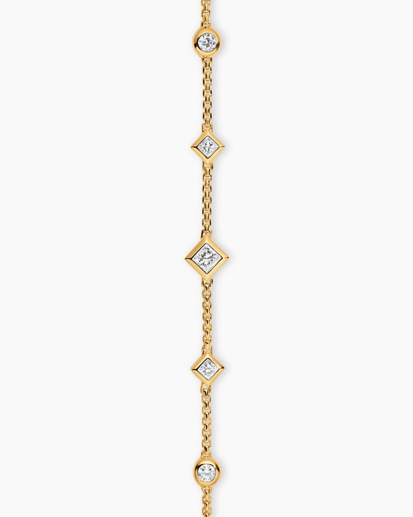 Petite Modern Renaissance® Station Chain Bracelet in 18K Yellow Gold with Diamonds, 7.5mm