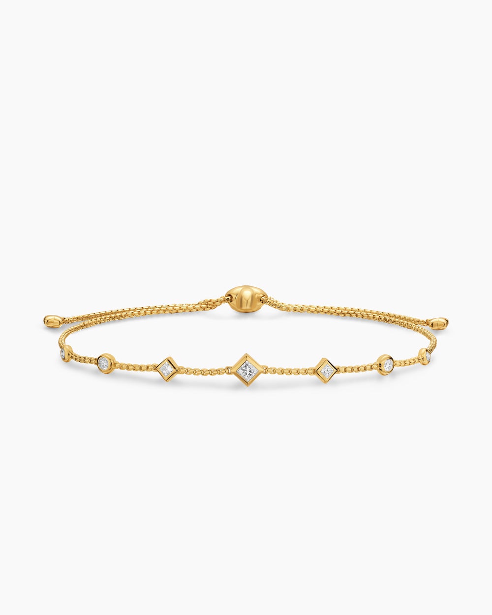 Bracelet-chaînette à motif intercalé Petite Modern Renaissance® en or jaune 18 carats avec diamants, 7,5 mm femmes