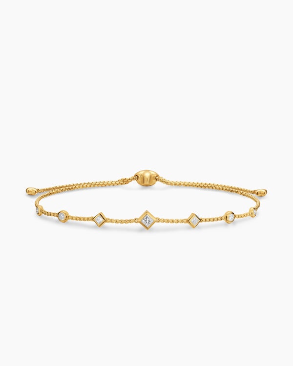 Petite Modern Renaissance® Station Chain Bracelet in 18K Yellow Gold with Diamonds, 7.5mm