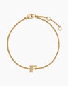 Petite Pavé Initial Chain Bracelet in 18K Yellow Gold with Diamond F Petite Pavé Initial Chain Bracelet in 18K Yellow Gold with Diamond F