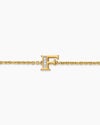 Petite Pavé Initial Chain Bracelet in 18K Yellow Gold with Diamond F Petite Pavé Initial Chain Bracelet in 18K Yellow Gold with Diamond F