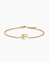 Petite Pavé Initial Chain Bracelet in 18K Yellow Gold with Diamond F Petite Pavé Initial Chain Bracelet in 18K Yellow Gold with Diamond F