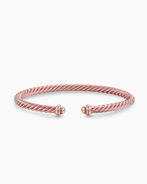 Classic Cable Bracelet in Baby Pink Aluminum, 4mm