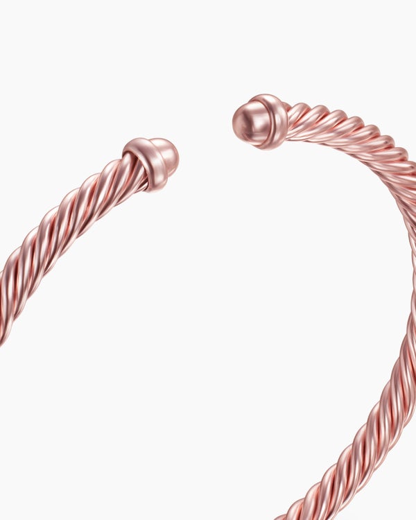 Classic Cable Bracelet in Baby Pink Aluminum, 4mm