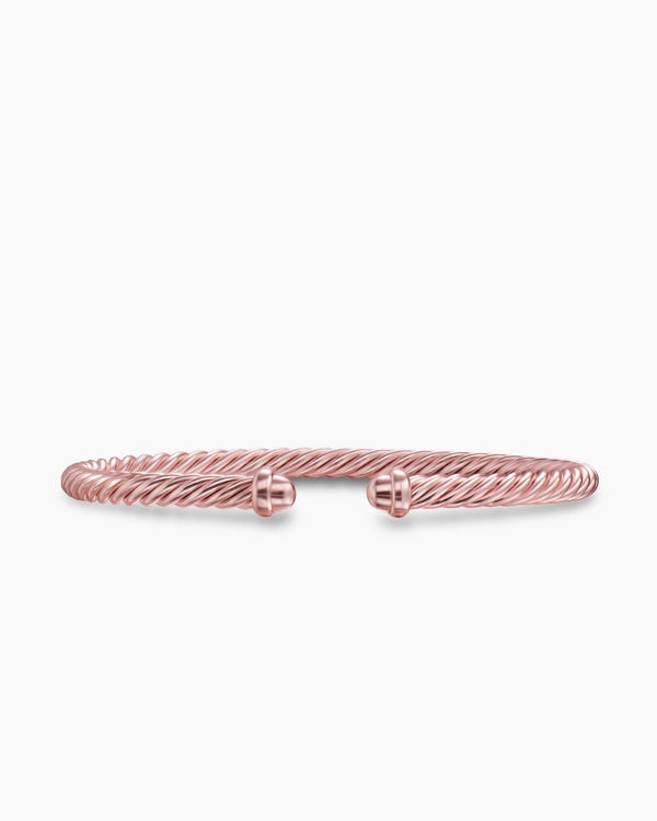 Classic Cable Bracelet in Baby Pink Aluminum, 4mm