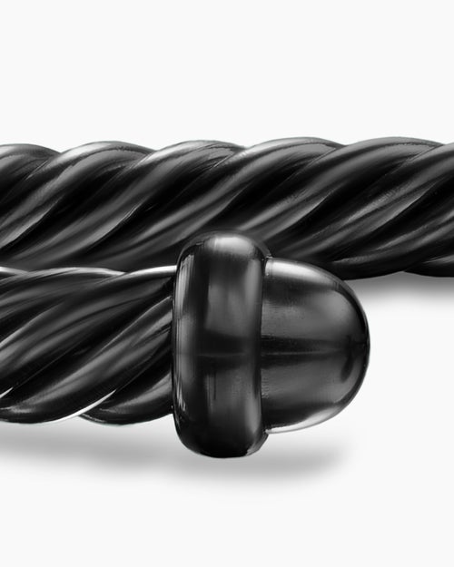 Womens Classic Cable Bracelet in Black Aluminum, 4mm