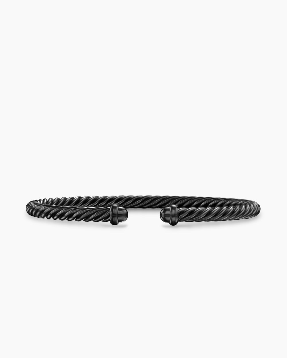 Womens Classic Cable Bracelet in Black Aluminum, 4mm