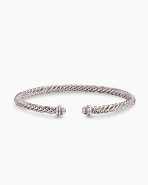 Womens Classic Cable Bracelet in Sand Aluminum, 4mm