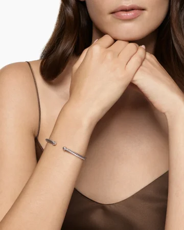 Classic Cable Bracelet in Sand Aluminum, 4mm