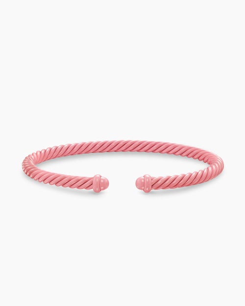 Womens Classic Cable Bracelet in Pink Aluminum, 4mm