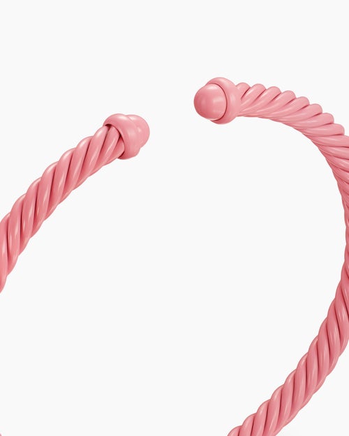 Womens Classic Cable Bracelet in Pink Aluminum, 4mm