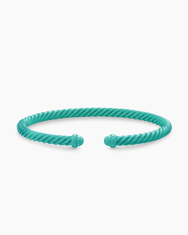 Classic Cable Bracelet in Turquoise Aluminum, 4mm