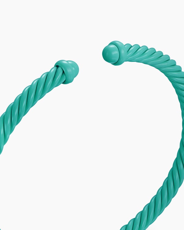 Classic Cable Bracelet in Turquoise Aluminum, 4mm