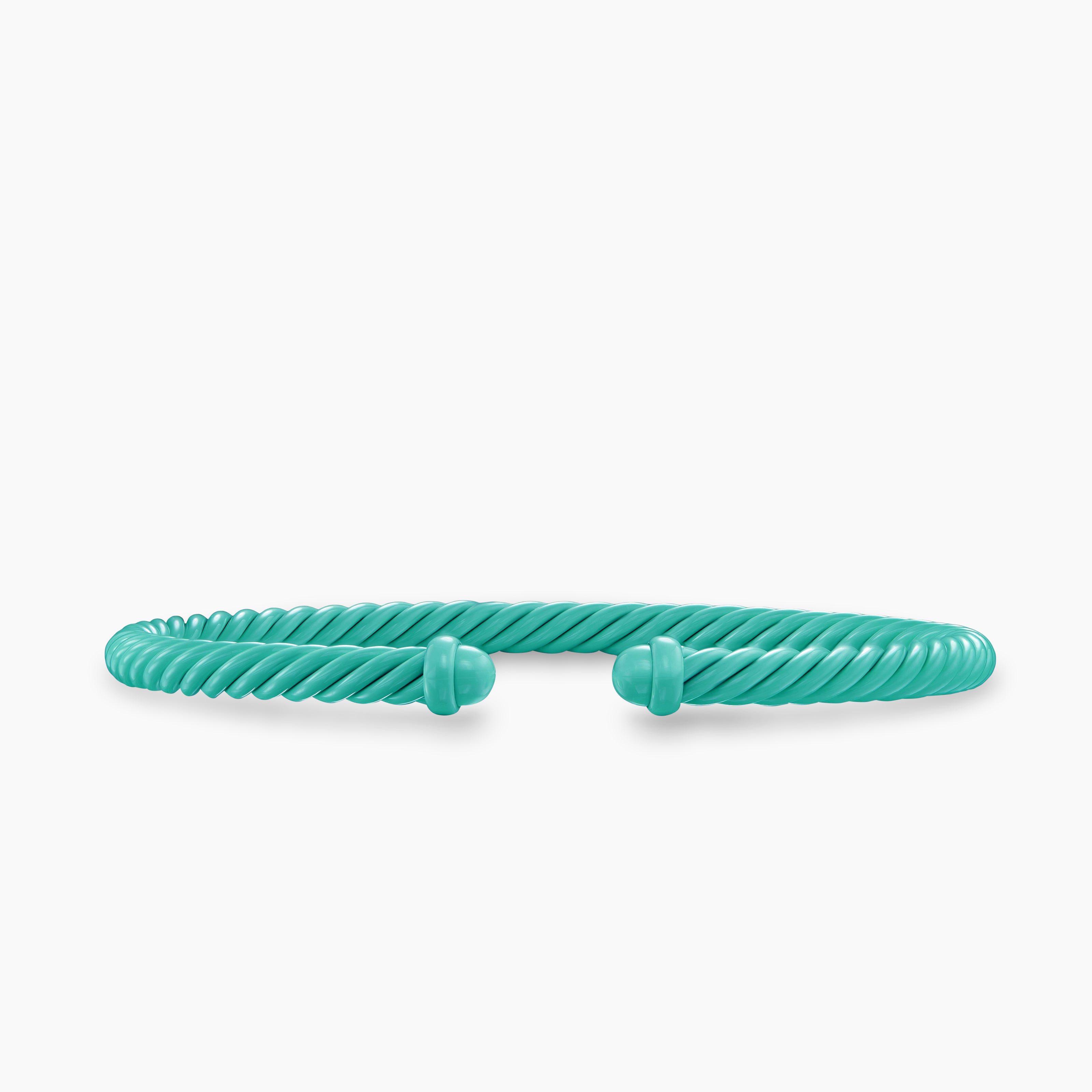 Womens Classic Cable Bracelet in Turquoise Aluminum, 4mm