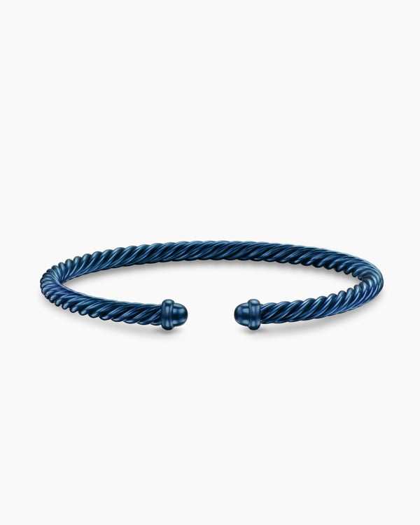 Classic Cable Bracelet in Navy Aluminum, 4mm