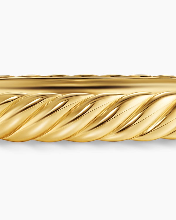 Sculpted Cable Bangle Bracelet in 18K Yellow Gold, 8mm