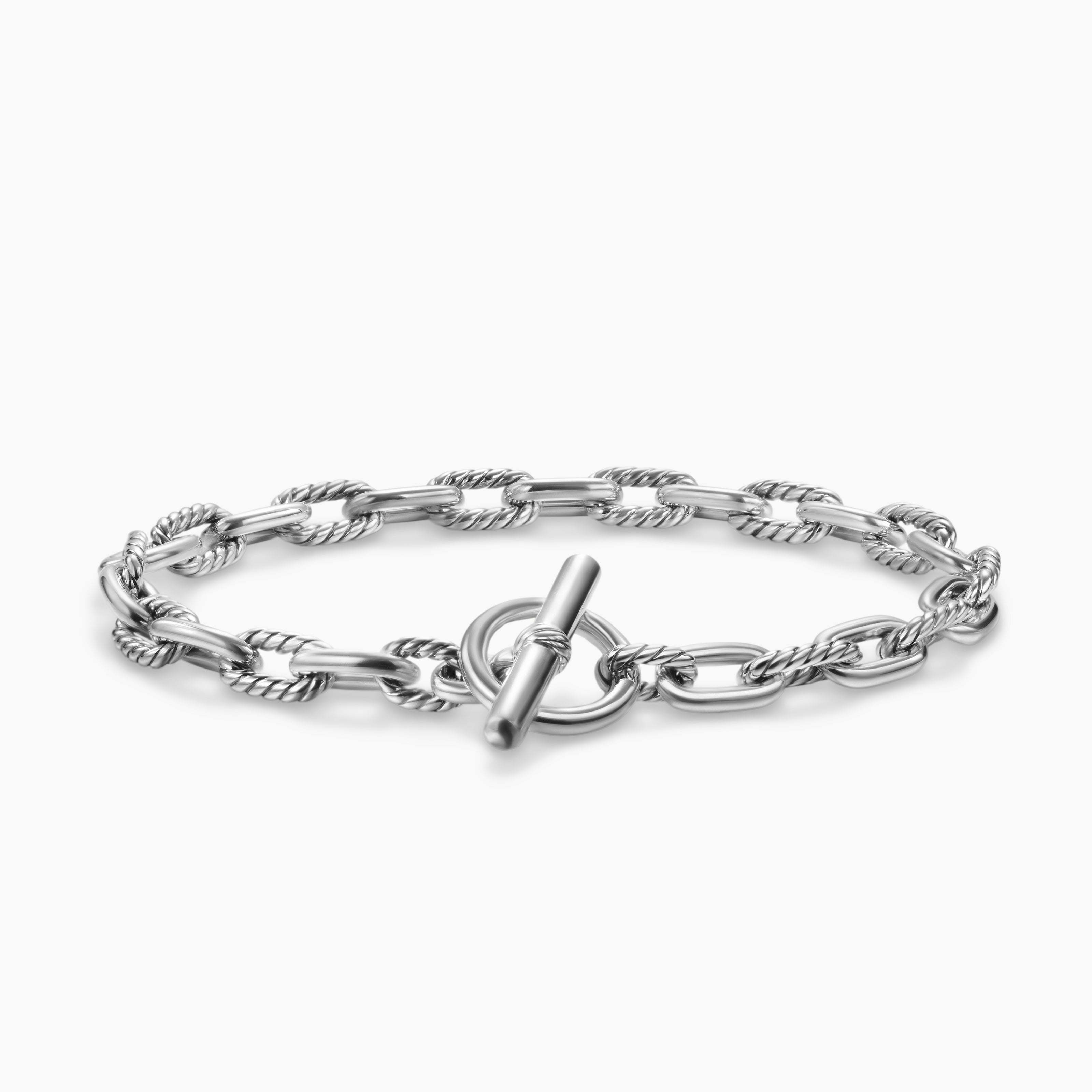 Womens DY Madison Toggle Chain Bracelet in Sterling Silver, 5.5mm