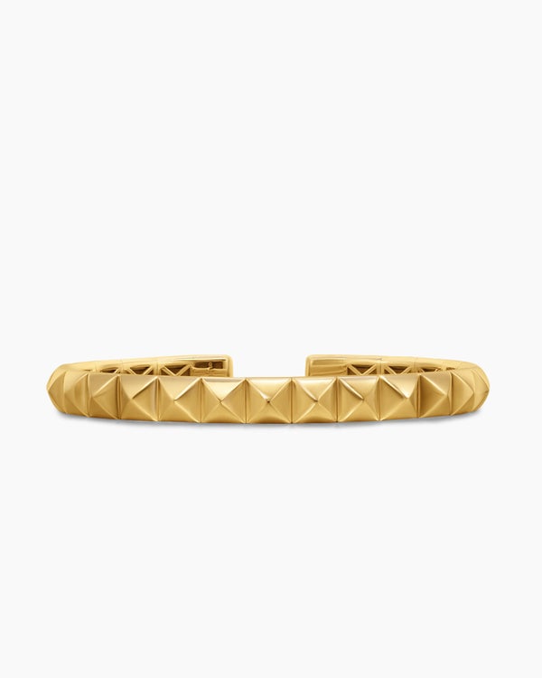Bracelet manchette Pyramid en or jaune 18 carats, 7 mm