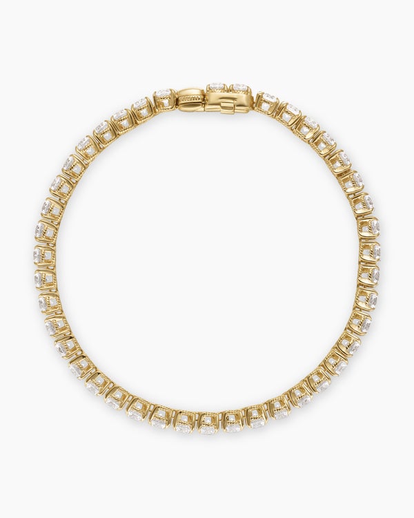 Tennis Bracelet in 18K Yellow Gold with Diamonds, 4mm