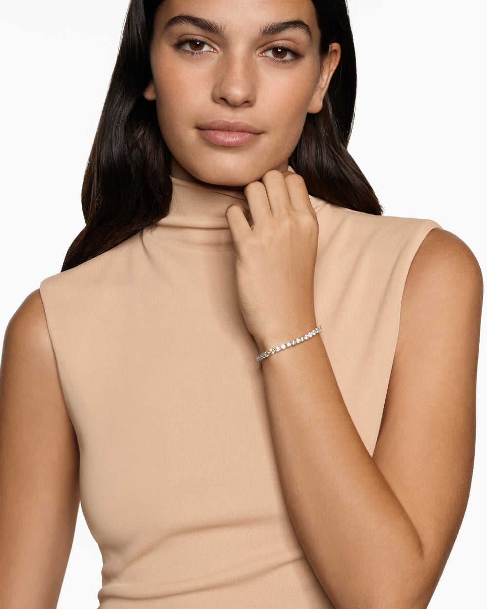 Womens Tennis Bracelet in 18K Yellow Gold with Diamonds, 4mm