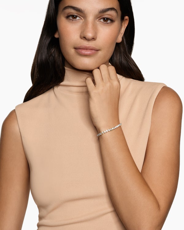 Tennis Bracelet in 18K Yellow Gold with Diamonds, 4mm