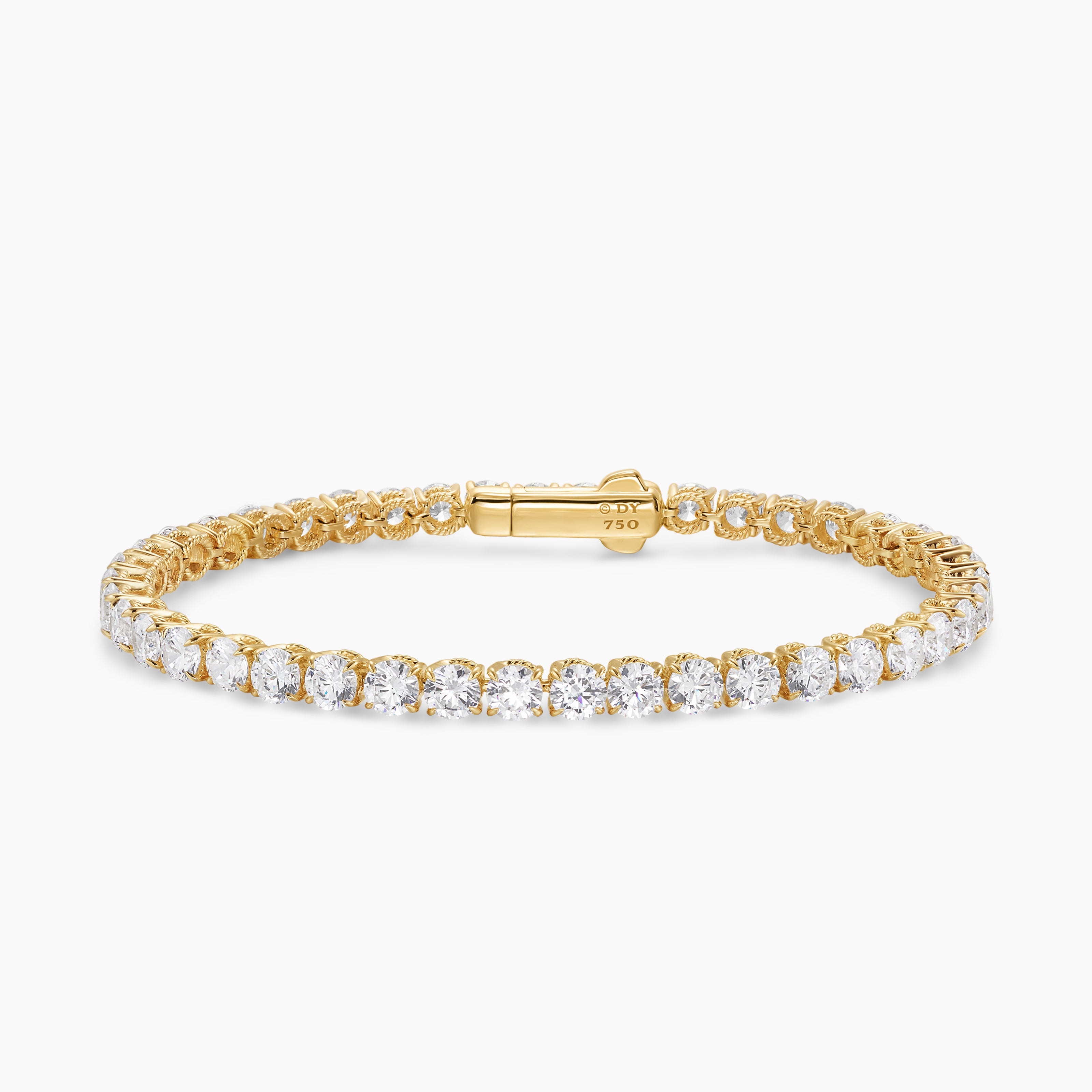 Womens Tennis Bracelet in 18K Yellow Gold with Diamonds, 4mm
