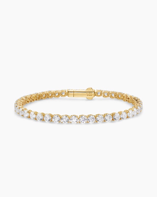 Tennis Bracelet in 18K Yellow Gold with Diamonds, 4mm