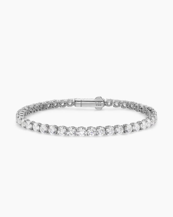 Tennis Bracelet in 18K White Gold with Diamonds, 4mm