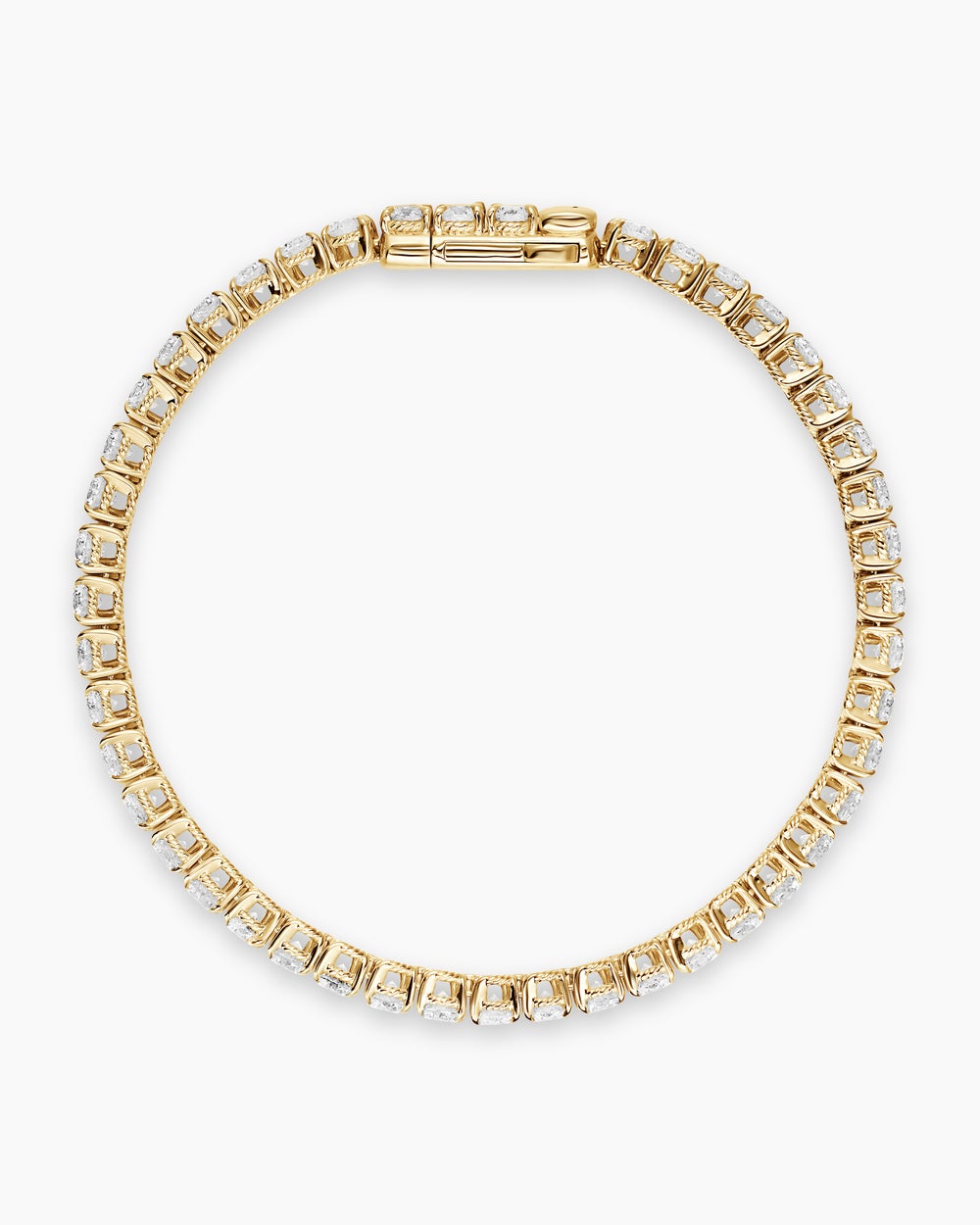 Womens Tennis Bracelet in 18K Yellow Gold with Diamonds, 3.8mm