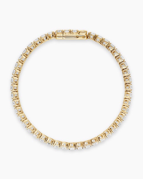 Womens Tennis Bracelet in 18K Yellow Gold with Diamonds, 3.8mm