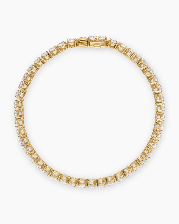 Tennis Bracelet in 18K Yellow Gold with Diamonds, 3.8mm