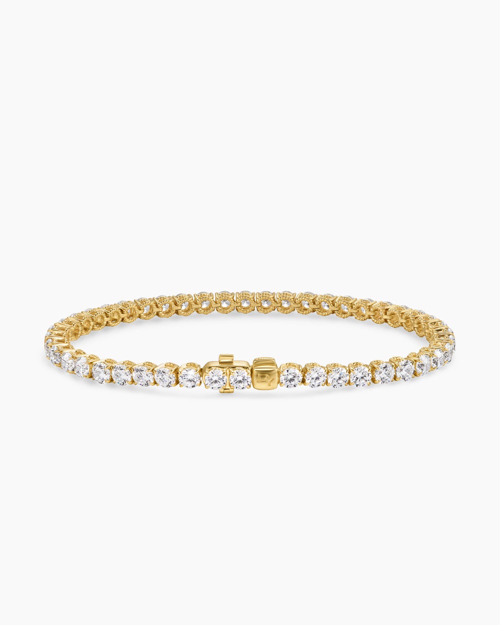 Womens Tennis Bracelet in 18K Yellow Gold with Diamonds, 3.8mm