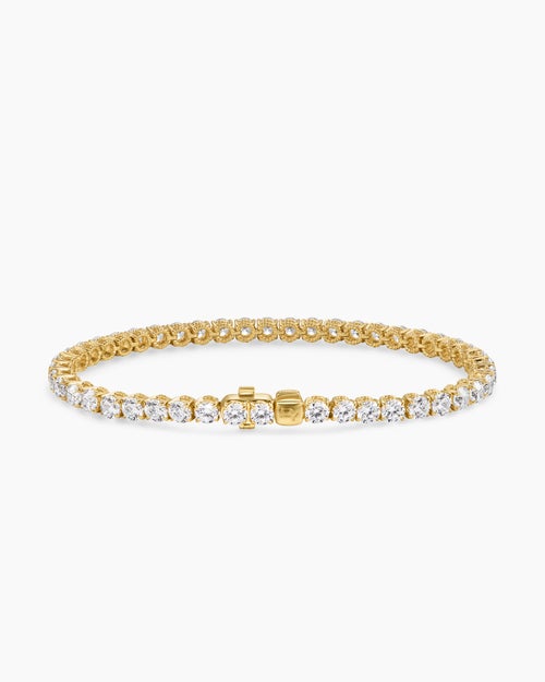 Womens Tennis Bracelet in 18K Yellow Gold with Diamonds, 3.8mm
